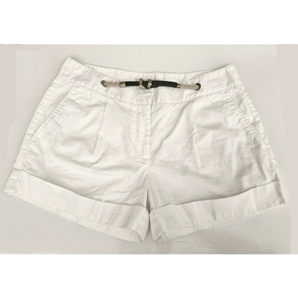 Michael kors white roll up shorts with belt size 4 - Picture 1 of 10